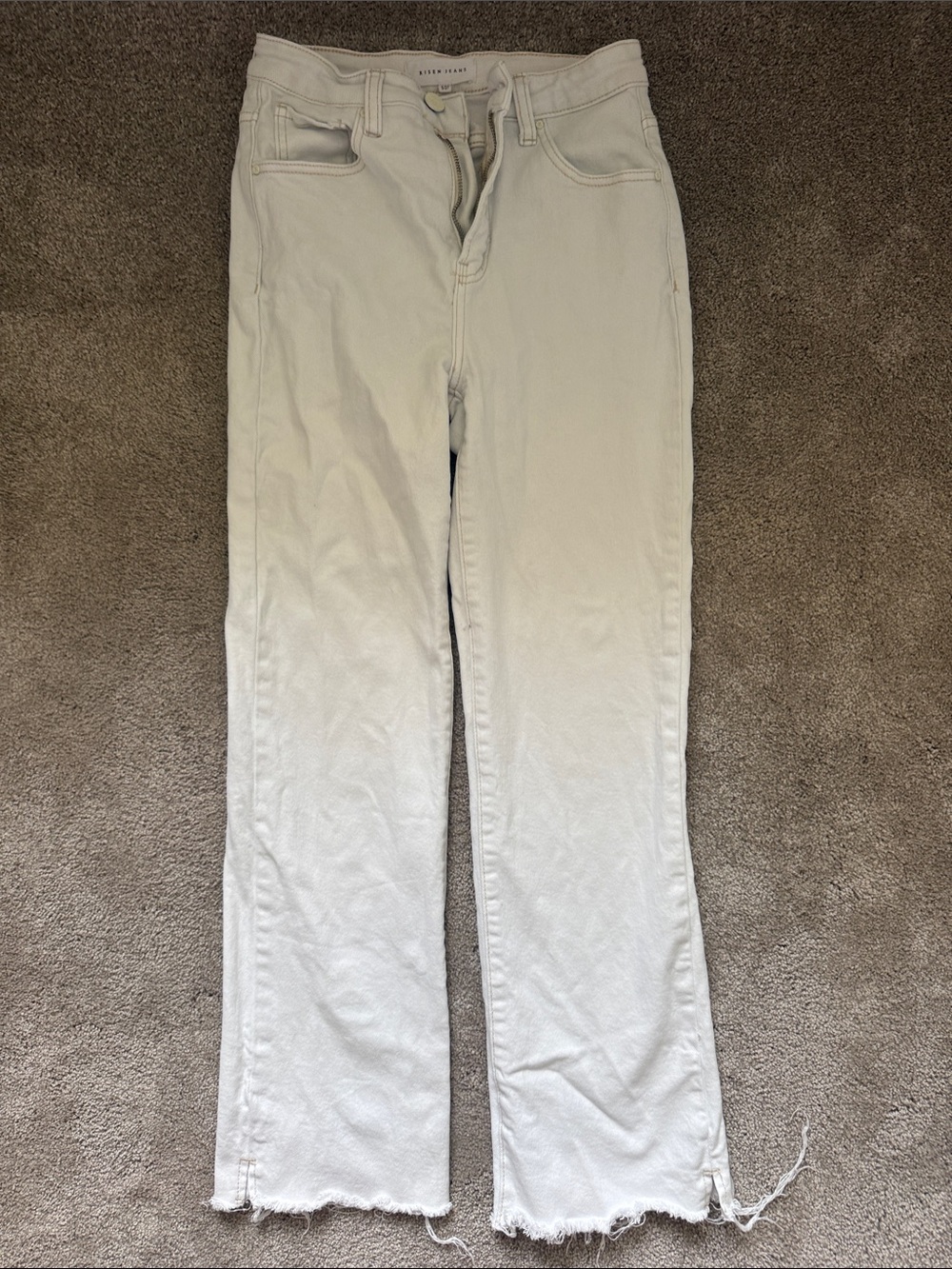 Risen White Straight-Leg jeans